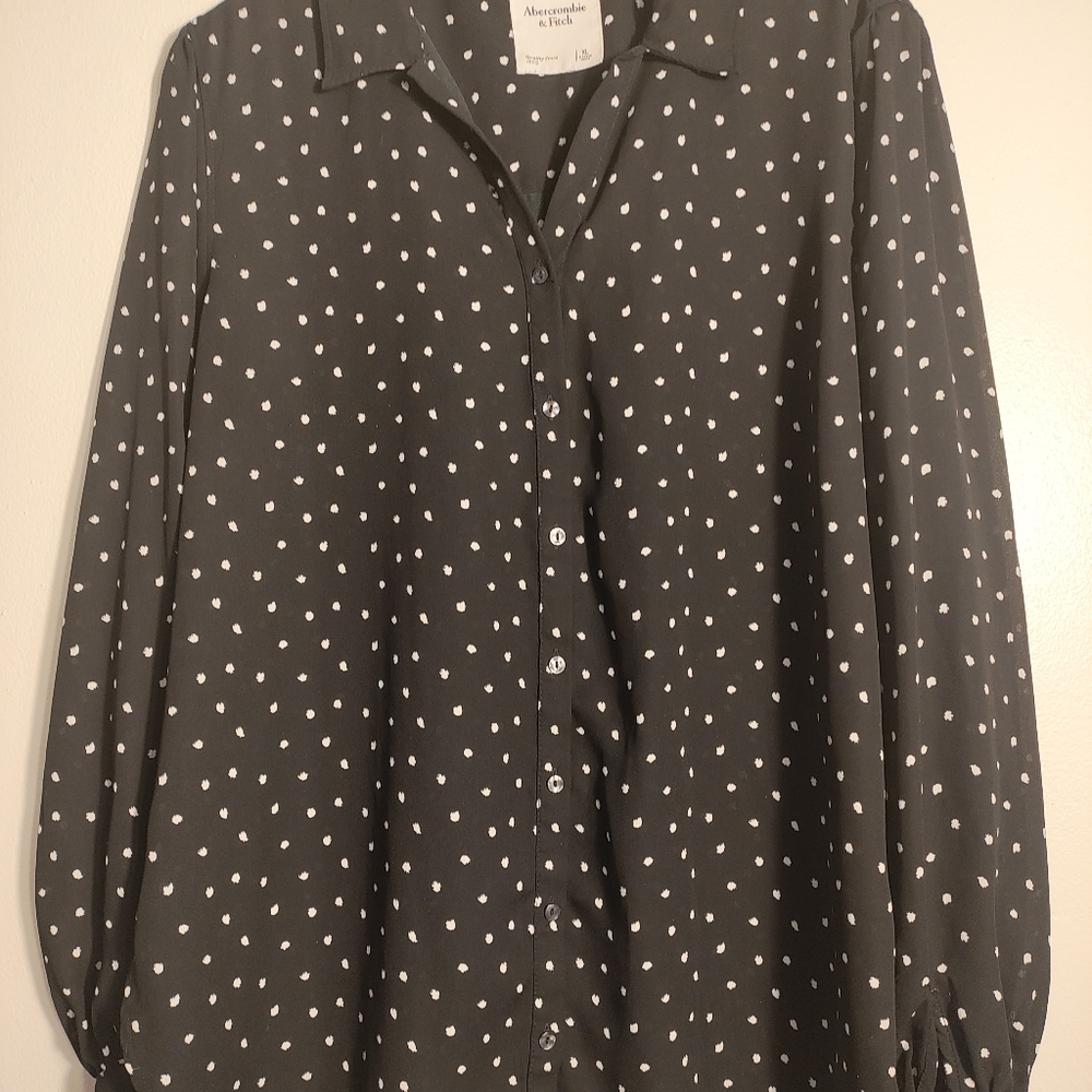 Abercrombie & Fitch Button-Up Sheer Tie-Sleeve Bl… - image 2